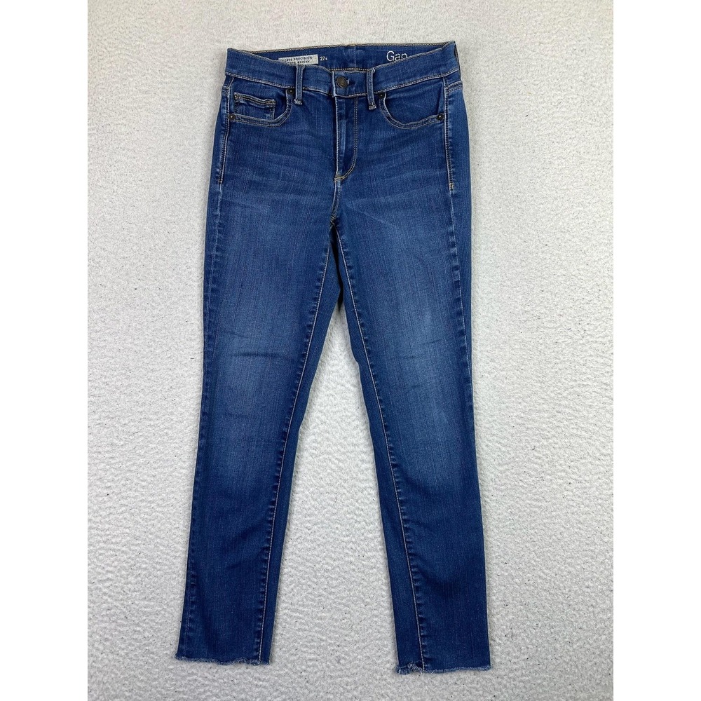 Gap 1969 Precision True Skinny Jeans‎ Womens 27 Short Blue Dark Wash Stretch